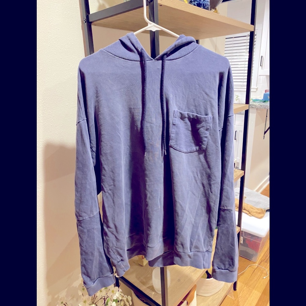 ASOS Large Navy Hoodie Sweatshirt.